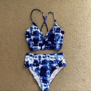 Tie dye Bikini - never worn!! Blue/white pattern